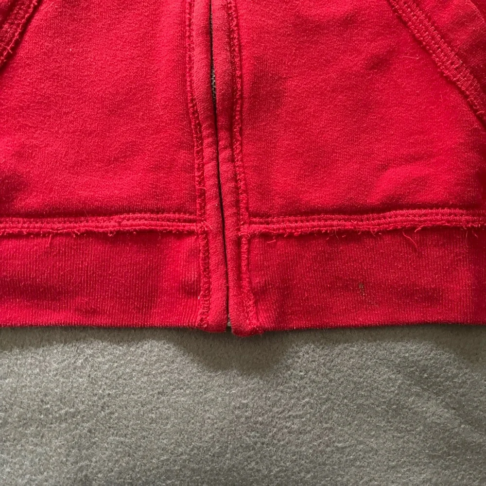 Abercrombie & Fitch Women Bright Red Zip-Up Hoodie - Picture 3 of 5
